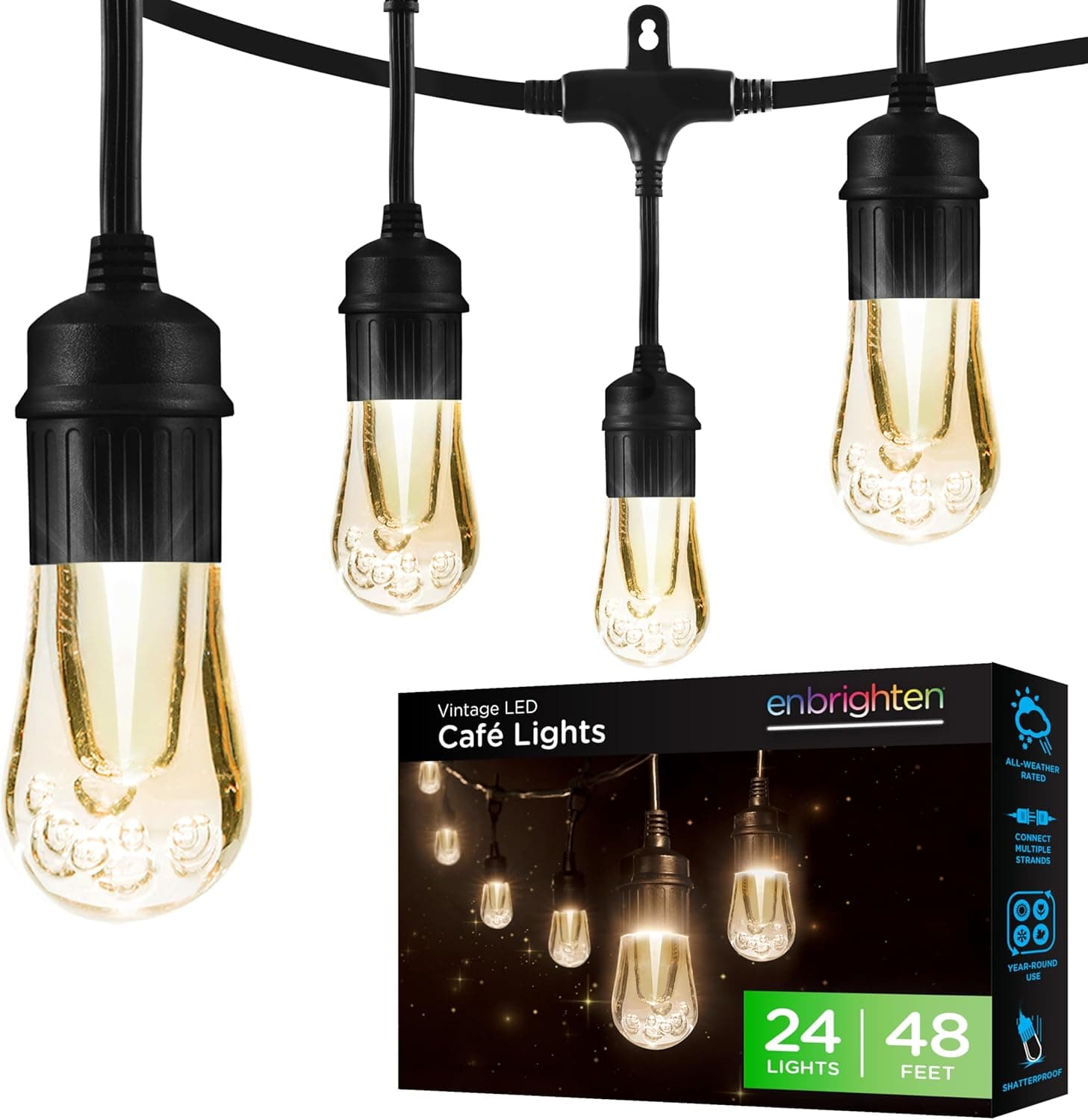 Enbrighten Vintage LED Café Lights 48 ft (Jasco)