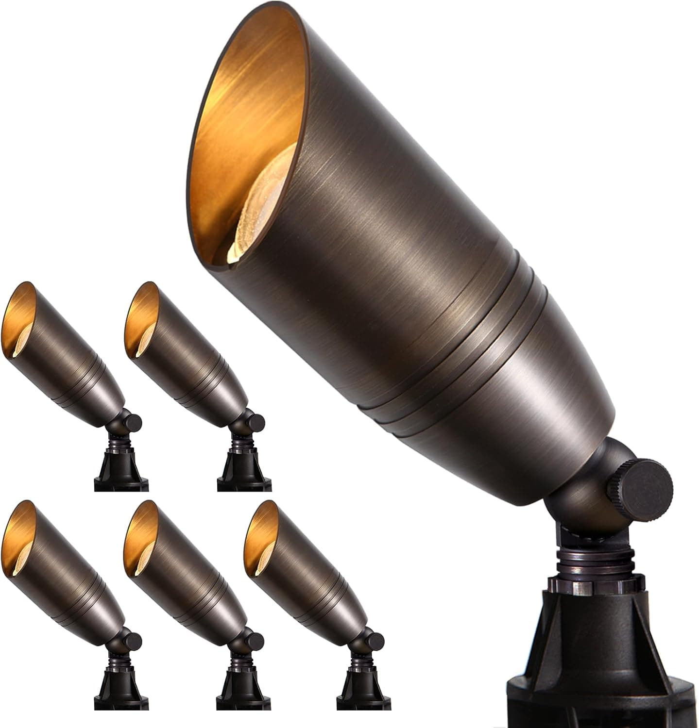 Gardencoin Solid Brass Low Voltage Landscape Spotlights (6-Pack)